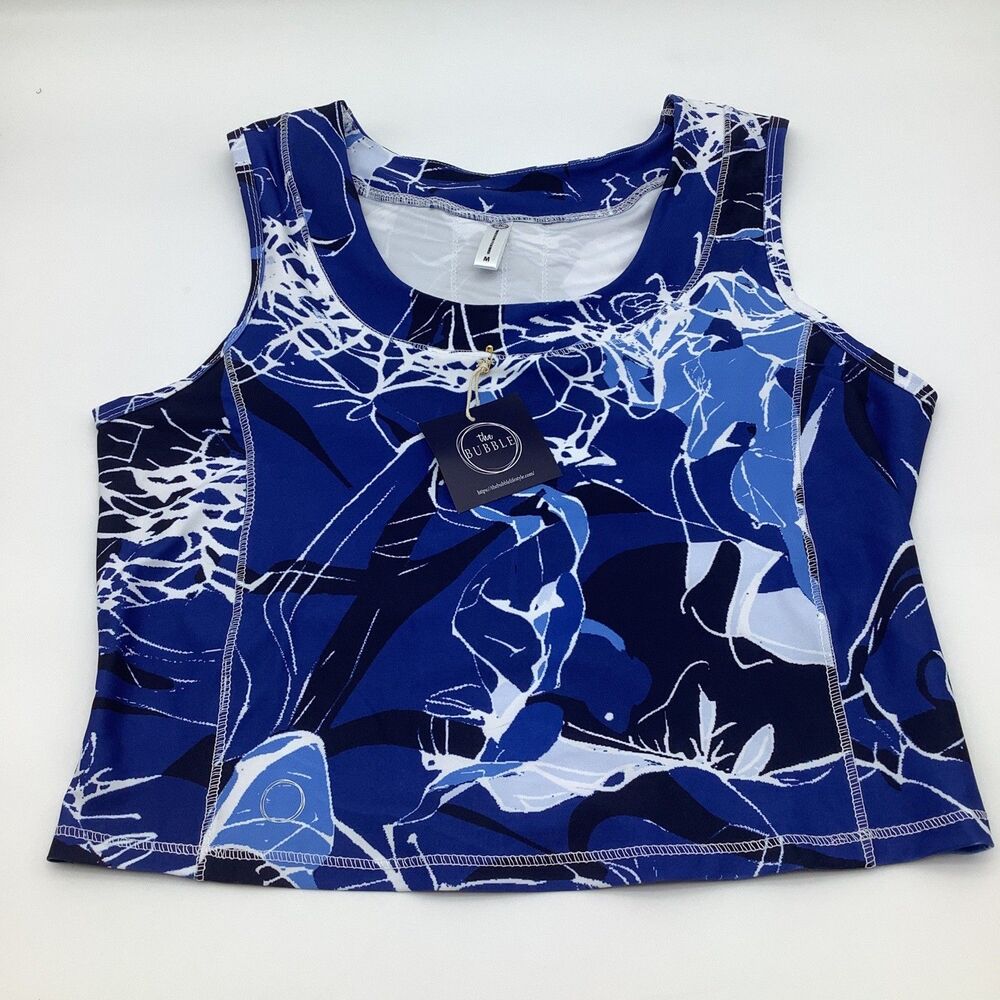 The Bubble Womens Lexi Crop Top Blue Size Medium‎ NWT